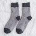 thumbnail image 3 of TIEVOSA Winter Men Coral Socks Middle Tube Sleeping Home Solid Stocking（Grey）, 3 of 5