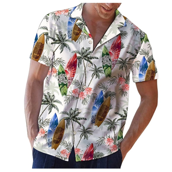 Ketyyh-chn99 Dress Shirt for Men 2024 Casual Shirt Summer Button Chest Pocket Cotton Linen Casual Short Sleeve Shirt Loose Solid Color Shirt White,2XL