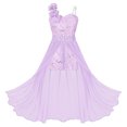 thumbnail image 1 of RUNQHUI Robe Princesse à Volants pour Enfants Filles Combinaison en Tulle Floral Broderie Robe en Chiffon Lavande 10, 1 of 7