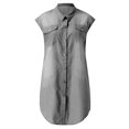 thumbnail image 5 of 2025 Robes Décontractées pour Femmes à Col Rabattu Robes d'Été pour Femmes en Denim Robes de Fête Sans Manches Robes en Coton pour Femmes Décontractées d'Été Évasées, 5 of 5