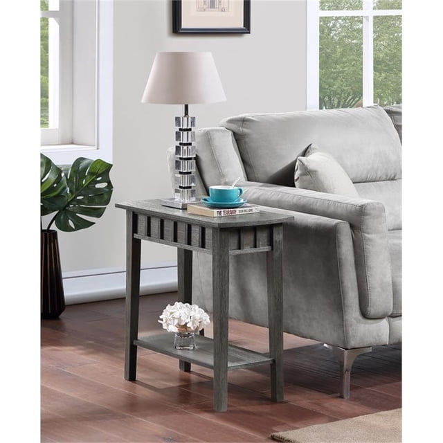 Convenience Concepts Table d'Appoint Dennis avec Tablette, Fini Bois Gris