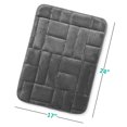 thumbnail image 2 of Clara Clark Bathroom Rugs, Velvet Memory Foam Bath Mat, Ultra Soft Non Slip and Absorbent - Tiled - Small - Gray, 2 of 6