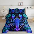 thumbnail image 2 of Erosebridal Ensembles de Couette Néon Homard Format Simple, Couettes et Duvets Feuilles Botaniques, Noir Marine, Réversible, 2 of 7