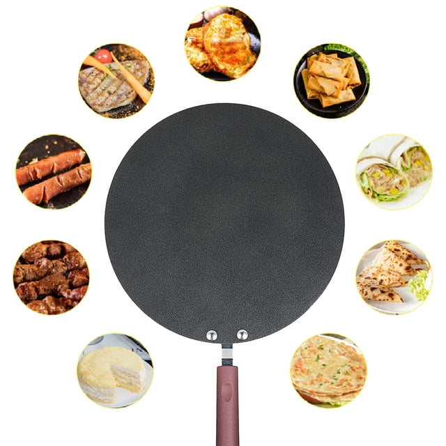 Griddle Pancake Pan Crepe Maker Flat Pan Griddle Pan with Spreader & Spatula Crepe Maker Griddle