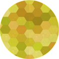 thumbnail image 1 of Ahgly Company Tapis Rond Lavable en Machine Intérieur Transitionnel Jaune Doré, 5 Pieds Rond, 1 of 7