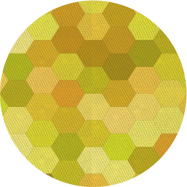 Ahgly Company Tapis Rond Lavable en Machine Intérieur Transitionnel Jaune Doré, 5 Pieds Rond