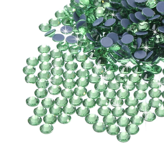 Uxcell Hotfix Rhinestones Flatback Crystal Glass Gems for Craft Clothes DIY Decoration Light Green 4.8mm