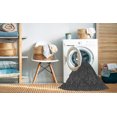 thumbnail image 2 of Ahgly Company Tapis d'Intérieur Lavable à la Machine, Carré, Transitionnel, Noir, Tapis de Zone, 6 Pieds Carré, 2 of 7