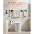 thumbnail image 2 of KFFKFF Matte Black Bathroom Hardware Set, 5 Pieces Stainless Steel Bathroom Accessories Set, 24-inch Towel Bar, Towel Rack, 2 Robe Towel Hooks, 2 of 9