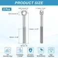 thumbnail image 2 of Uxcell 2 Pcs M12x110mm Shoulder Swing Lifting Eye Bolt, 304 Stainless Steel Metric Half Tooth Thread Fisheye Eye Slip Hole Screw Rigging Bolt Metal Fasteners Screws, Silver Tone, 2 of 7