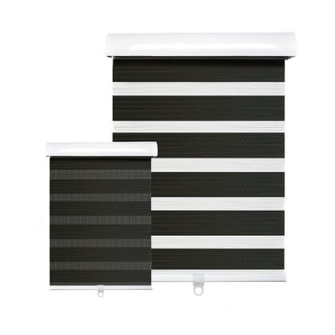 Hauz 7284WDCOFCD - Store de Fenêtre Filtrant la Lumière Alterné, Sans Cordon, 72 Pieds' X 84 Pieds', Chêne Foncé à Grain de Bois