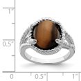 thumbnail image 2 of 925 Sterling Silver Rhodium-plated Tigers Eye Quartz and Diamond Ring, 2 of 2