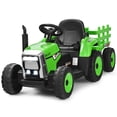 thumbnail image 1 of Costway 12V Kids Ride On Tractor with Trailer Ground Loader w/Remote Control &LED Lights, 1 of 9