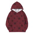 thumbnail image 4 of FAOWME Sweat à Capuche Imprimé à Manches Longues pour Filles Chandail Rouge Brique 4-5 Ans, 4 of 4