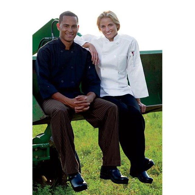 Uncommon Threads 0410-0108 3/4 Sleeve Chef Coat 10 Buttons in Black - 4XLarge