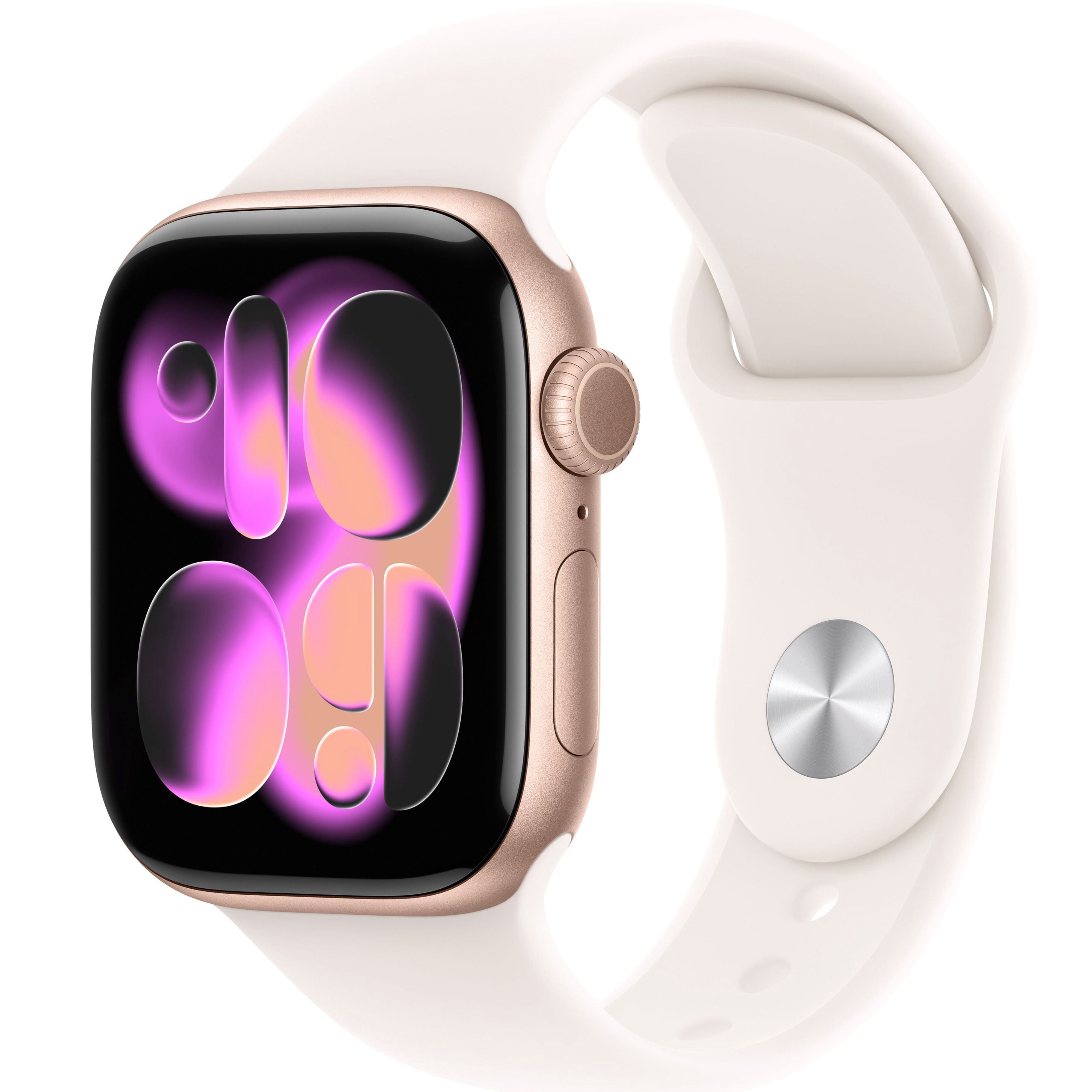 Apple Watch Series 11 GPS - Boîtier 46 mm en aluminium rosé - Bracelet sport rose tendre (M/G)