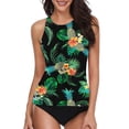 thumbnail image 2 of Women Tankini Swimsuit High Waist High Neck Tummy Control Two Piece Bathing Suits Halter Swimwear Set, 2 of 7