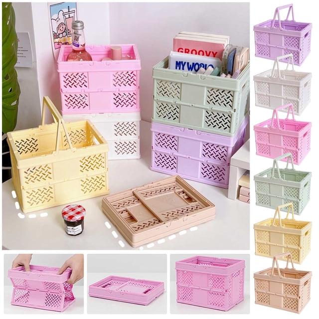 Panier de Pique-Nique Pliable pour l'Extérieur et les Courses d'Épicerie - Panier de Rangement Portable et Pliable avec Poignée pour Fruits, Légumes et Lessive