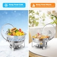 thumbnail image 3 of AKDSteel Ensemble de 2 Plats Anti-Frottement pour Buffet, 5 Qt Plats Ronds Anti-Frottement pour Buffet avec Porte-Couvercle et Couvercle en Verre, Ensembles de Réchauds et Réchauds de Buffet en Acier Inoxydable pour Fêtes, Mariage, Camping, Souper, 3 of 7