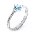 thumbnail image 3 of Birthstone Oval Ring with Shoulder Accents - Blue Topaz (December), 3 of 5