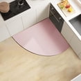 thumbnail image 4 of Fan Shaped Solid Color Floor Mats, Diatom Mud Water Oil Absorbent Wipeable Mat, Kitchen Bathroom Non-Slip Carpet, Wear-Resistant, Easy Cleaning, Versatile Use, 4 of 7