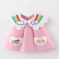 thumbnail image 2 of Robe Trapèze Sans Manches pour Bébé Fille, Arc-en-Ciel, Nuage, Cœur, Robe Patchwork, 2 of 9