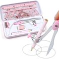 thumbnail image 3 of Math Geometry Kit 8Pcs Student nursing lpn college tools Supplies Protractor for Drawings pink, 3 of 9