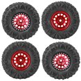 thumbnail image 1 of Pneu RC, Roue RC Largeur 1,8 Po Alliage d'Aluminium pour Crawler RC 1/10 Rouge, 1 of 8