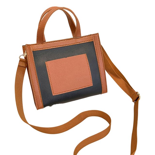Sac à Main pour Femmes Grande Capacité Couleur Contrastée Fermeture à Boucle Poignée Portable Sangle Détachable Usage Quotidien Multi-Usage Sac à Main en Faux Cuir Accessoires de Mode