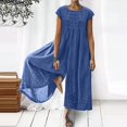 thumbnail image 2 of HBFAGFB Combinaison Femme Col Rond Manches Courtes Zippées Ample et Légère Bleu Taille TG, 2 of 5