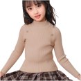 thumbnail image 1 of Posijego Girls Turtleneck Sweaters Ribbed Knit Long Sleeve Sweater T-Shirts Winter Slim Basic Tee Tops for Little Girls, 1 of 5