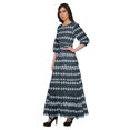 thumbnail image 2 of Moomaya Robe Longue Évasée Imprimée pour Femmes Manches 3/4 Col Rond Tenue Décontractée, 2 of 3