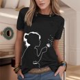 thumbnail image 2 of LUOGENLI T-shirts pour Femme pour Femmes Femmes Été Décontracté Mode Col Rond Manches Courtes T-Shirt à Imprimé Floral Haut T-shirts pour Femmes T-shirts Graphiques TTG Grande Taille Fête de la Saint-Patrick Noir TG, 2 of 4