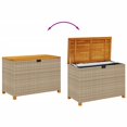 thumbnail image 5 of vidaXL Garden Storage Box Beige 110x55x63 cm Poly Rattan Acacia Wood, 5 of 5