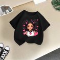 thumbnail image 5 of MEZZALL T-Shirt Graphique Mignon pour Fille, Col Rond, Manches Courtes, Tee d'Été Décontracté, T-Shirts Hauts, Noir, 3-4 Ans, 5 of 5