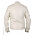 thumbnail image 2 of White Leather Motorcycle Jacket Mens Leather Riding Jacket White Leather Jacket Men Motorcycle Jackets For Men Leather Biker Jacket Mens size L, 2 of 4