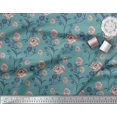 thumbnail image 3 of Soimoi Rayon Fabric Leaves & Rose Floral Decor Fabric Printed Yard 42 Inch Wide, 3 of 3