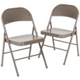 thumbnail image 1 of 2 pièces Chaise pliante de la série HERCULES en métal gris à double entretoise, 1 of 9