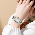 thumbnail image 4 of Women Vintage Gold Rome Watch Oval Case Adjustable Stainless Steel Watch Band Waterproof Analog Quartz Watch,Two-Tone, 4 of 6