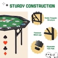 thumbnail image 4 of Avawing Pliable, Octogone 8 Joueurs Texas Hold'em Table de Poker, Vert, 4 of 7