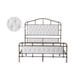 thumbnail image 3 of TOYTEXX King Size Metal Bed Frame with Tufted White Boucle Headboard, Wooden Slats, No Box Spring Needed, 3 of 5