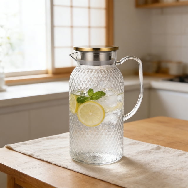 weibbin Jug Plastic Juices Pitcher PC High Temperature Proof Bar KTV Beverage Jug For Restaurant Fruit Tea 1L