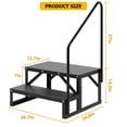 thumbnail image 2 of Kojooin RV Steps, RV Stairs with Handrail & Anti-Slip Panel, 660lb Capacity Hot Tub Steps, Portable Trailer Ladder for Mobile Home, Outdoor, Camping, Travel, Porch, SPA, Pool, 2 of 6