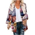 thumbnail image 2 of Nouveaux Hauts pour Femmes 2023 Mode Décontractée Col Rond Blouse Imprimée Manches Longues T-Shirt Grande Taille Automne Hauts à Boutons Chemise à Manches Longues pour Femmes, 2 of 5