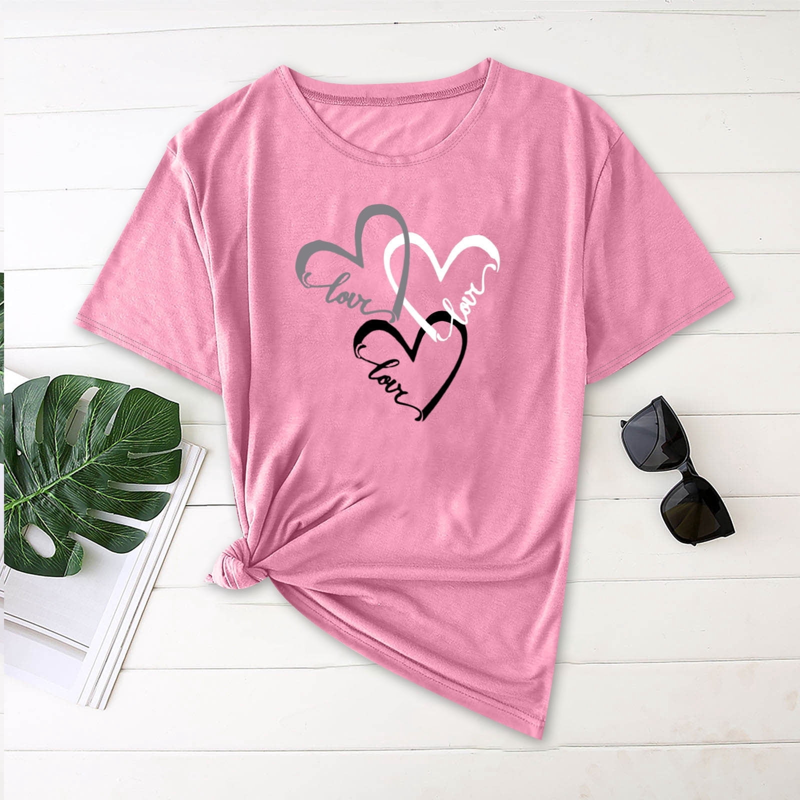 Babysbule Liquidation de Hauts pour Femmes Mode Femmes T-shirt à Manches Courtes Imprimé Arbre de Noël Hauts Graphiques Fantaisie