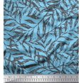 thumbnail image 1 of Soimoi Blue polyester Crepe Fabric Artistic Leaves Print Fabric by Yard 42 Inch Wide, 1 of 3