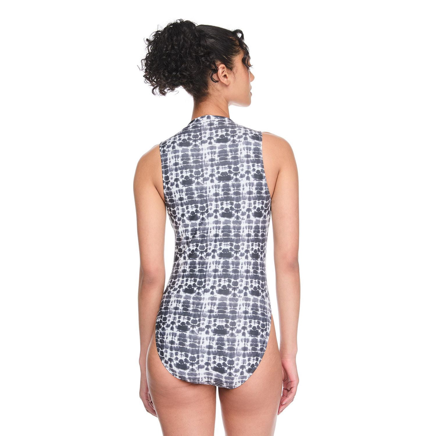 Maillot de bain 1 pièce à demi-zip Reebok pour femmes