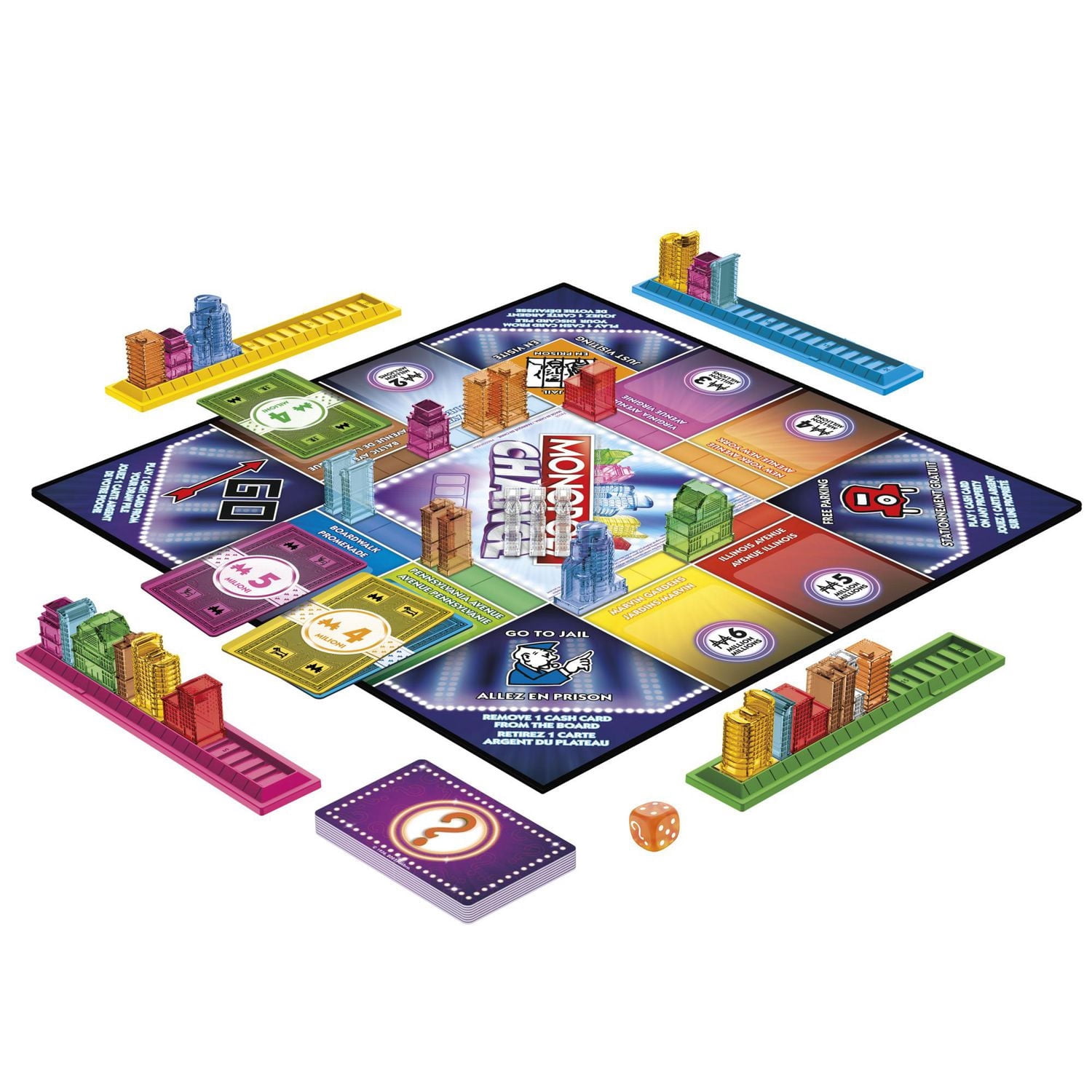 Monopoly Chance Board Game, Fast-Paced Monopoly Family Game for 2-4 Players, 20 Min. Average