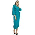 thumbnail image 1 of Bimba Peignoir Long Uni pour Femmes avec Ceinture, Modal Doux en Coton, Enveloppant, Rond, Uni, 1 of 2