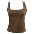 thumbnail image 3 of Hiiyo Camisole Ajustée à Encolure Carrée pour Femme, Haut d'Été Décontracté Sans Manches (S-TG), 3 of 4